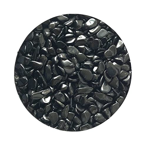 LIJUCAI 3 Größe 100 g natürlicher schwarzer Obsidian Quarzkristall Kies Degauss Reinigung Natursteine ​​und Mineralien Aquariensteine, 100 g 5,7 mm von LIJUCAI