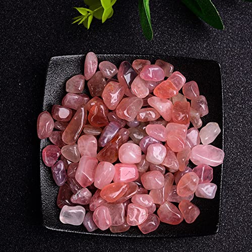 LIJUCAI 50/100 g natürlicher Kristall-Amethyst-Achat, unregelmäßiges Mineral, Heilstein, Kies, geeignet für Aquarien-Heimdekoration, Erdbeerkristall, 50 g von LIJUCAI