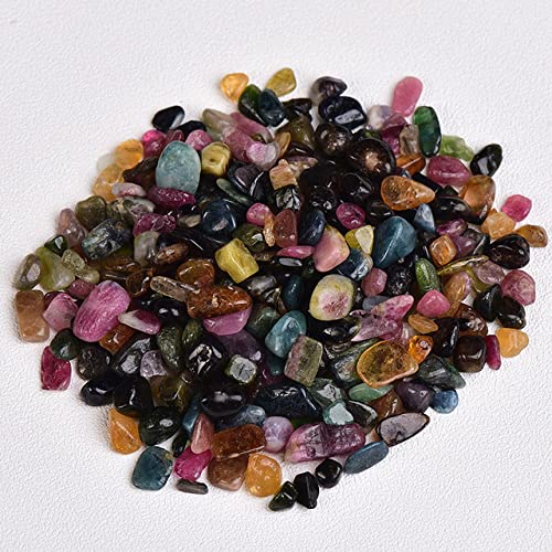 LIJUCAI 50/100 g natürlicher Kristall-Amethyst-Achat, unregelmäßiges Mineral, Heilstein, Kies, geeignet für Aquarium-Heimdekoration, Turmalin, 100 g von LIJUCAI