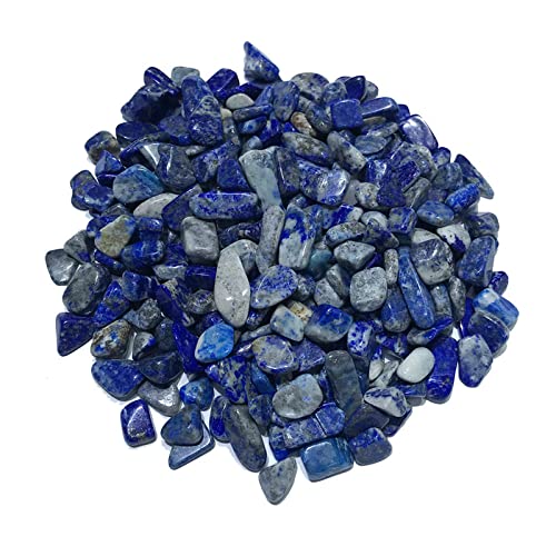 LIJUCAI A 100 g 5-7 mm natürlicher Blauer Lapislazuli Quarzkristall polierte Kiesprobe Natursteine ​​​​und Mineralien Aquariumsteine, 100 g 9,12 mm, China von LIJUCAI