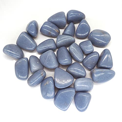 LIJUCAI Natürlicher Blauer Trommelstein, heilender Kristall, Quarz, Mineralprobe, Energie-Edelstein-Dekoration für DIY-Schmuckherstellung, 500 g von LIJUCAI