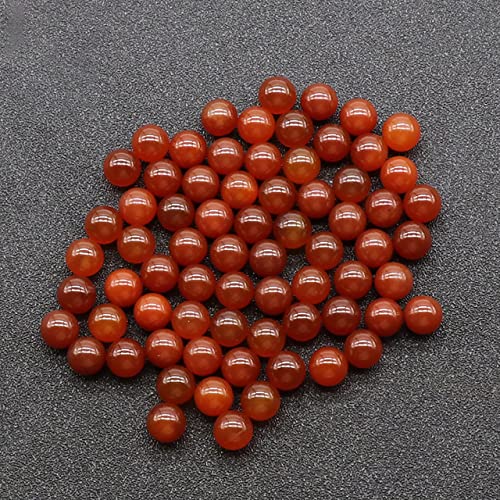 LIJUCAI Natürlicher Halbedelstein, Kristallachat, Mineraledelstein, 8 mm, Nicht poröse Kugel, Heimdekoration, Ornamente, exquisites Zubehör, Roter Achat, 8 mm, 2 Stück von LIJUCAI