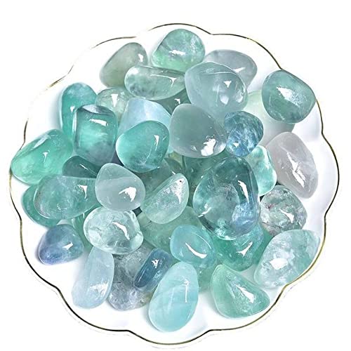LIJUCAI Natürlicher großer   Stein und Quarz, weißer Kristallstein, Heilprobe, Heimdekoration, 15–30 mm, grüner Fluorit, 1 Packung (150 g) von LIJUCAI