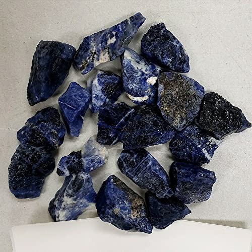 LIJUCAI Roher Blauer Kristall, natürliche, raue Steine, Felsen, Energie, Mineral, Heimdekoration, 100 g von LIJUCAI