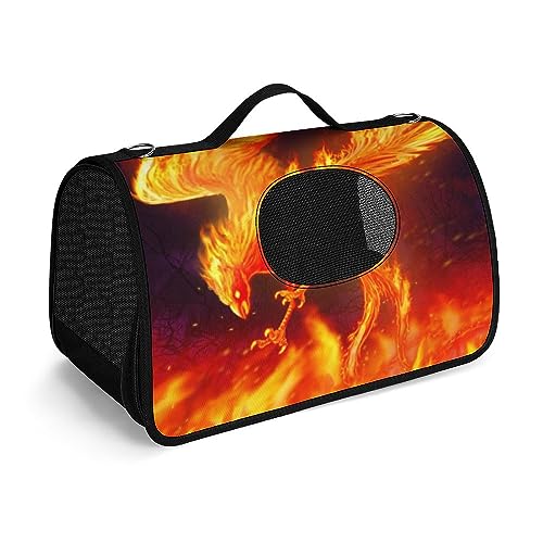 Fire Phoenix Katzentragetasche, tragbare Haustier-Tragetasche, strapazierfähige Hundetragetasche, Reisetasche für Hunde und Katzen von LIJrtrFseRW
