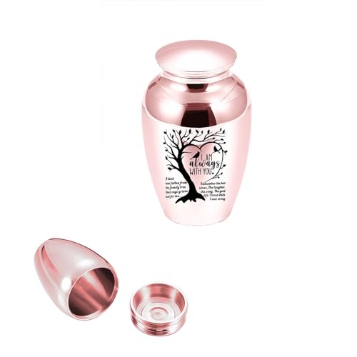 6.5cm Mini Einäscherung Asche Urne Kleine Aluminiumlegierung Beerdigung Andenken Haustier Menschliche Asche Haar Gedenk Aufbewahrung Halter(Roségold) von LIKEUDO