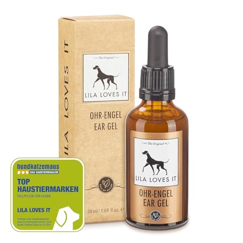 LILA LOVES IT Ohrpflege für Hunde - natürlicher Entzündungsschutz, beruhigt und erfrischt, stärkt die Widerstandskraft empfindlicher Hundeohren, vegan, Ohr-Engel, 50 ml von LILA LOVES IT