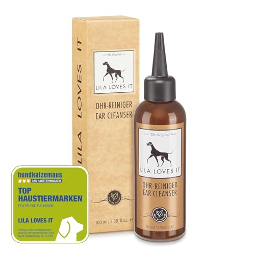 Ohrreiniger für Hunde - löst Verschmutzungen und lindert Juckreiz, mit Mikrosilber und Zink, vegan, OHR-REINIGER von LILA LOVES IT, 100 ml von LILA LOVES IT