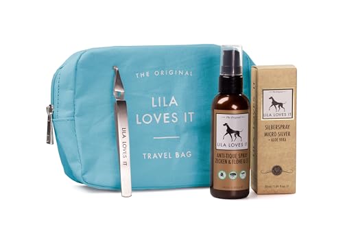Zecken-Set für Hunde – idealer Schutz vor Zecken in Einer praktischen Travel-Bag, 1x Anti-TIQUE Zeckenspray 100ml, 1x ZECKENZANGE und 1x SILBERSPRAY 50ml von LILA LOVES IT Zecken-Set für Hunde – idealer Schutz vor Zecken in Einer praktischen Travel-Bag, 1x Anti-TIQUE Zeckenspray 100ml, 1x ZECKENZANGE und 1x SILBERSPRAY 50ml von LILA LOVES IT von LILA LOVES IT