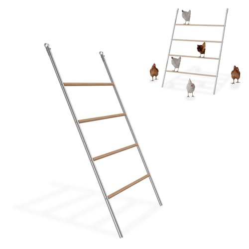LILIIN Hühnerleiter Sitzleiter für Hühner Große Hühnerstange 4 Ebenen aus Holz und Verzinktes Rohr, Hühner-Spielplatz, Hühnerstall Zubehör 140x105cm LILIIN Hühnerleiter Sitzleiter für Hühner Große Hühnerstange 4 Ebenen aus Holz und Verzinktes Rohr, Hühner-Spielplatz, Hühnerstall Zubehör 140x105cm von LILIIN