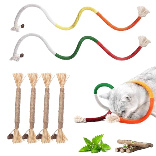 6 Stück Katzenminze Spielzeug,Mit Kauspielzeug Katze Und Katzenminze Stick ,Katzenspielzeug Zum Katzen Interaktives Beißseil,Cat Selbstbeschäftigung Toy Katzenminze,Interaktive Beißseils,für Die Katze 6 Stück Katzenminze Spielzeug,Mit Kauspielzeug Katze Und Katzenminze Stick ,Katzenspielzeug Zum Katzen Interaktives Beißseil,Cat Selbstbeschäftigung Toy Katzenminze,Interaktive Beißseils,für Die Katze von LILIKAI