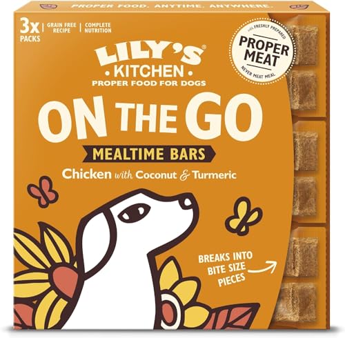 Lily's Kitchen Hergestellt mit natürlichen Zutaten Huhn für unterwegs Riegel für Hunde (3 x 40g) von Lily's Kitchen