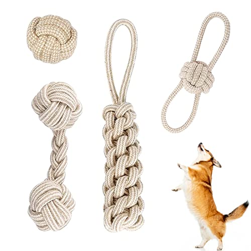 LIMEOW Hundespielzeug Seil mit Ball 4pcs 6/17/18/27cm Größen Hunde Kauen Spielzeug Set Welpenspielzeug interaktives Seil für Aggressive Kauen Welpen Spielzeug für Zahnpflege Natürlicher Baumwolle LIMEOW Hundespielzeug Seil mit Ball 4pcs 6/17/18/27cm Größen Hunde Kauen Spielzeug Set Welpenspielzeug interaktives Seil für Aggressive Kauen Welpen Spielzeug für Zahnpflege Natürlicher Baumwolle von LIMEOW
