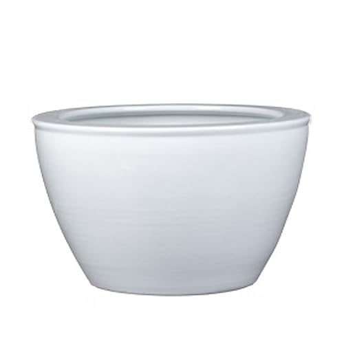 Aquarium Weißer Wassertank, Keramik-Aquarium, Balkon, Seerose, Lotustank, Outdoor, Garten, Hof, Fischzucht, dekorativer Tank Kleines Aquarium (Size : 41cm) von LIMKOO