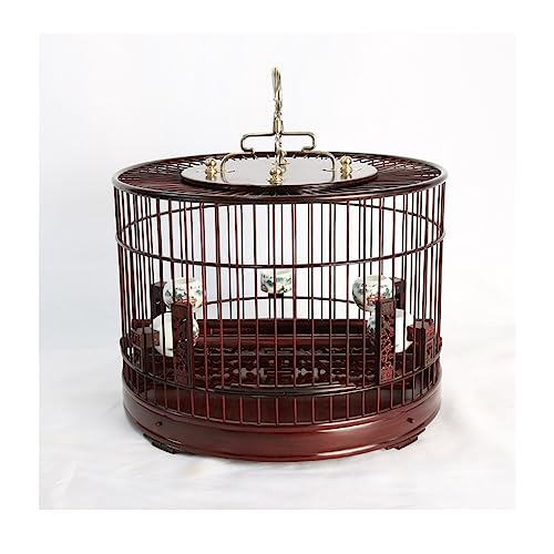 Vogelflugkäfig Kleiner Vogelkäfig, hölzerner Vogelkäfig, Mahagoni-Vogelkäfig mit lebendem Boden, Display Käfig für Nymphensittiche (Color : A, Size : S) von LIMKOO