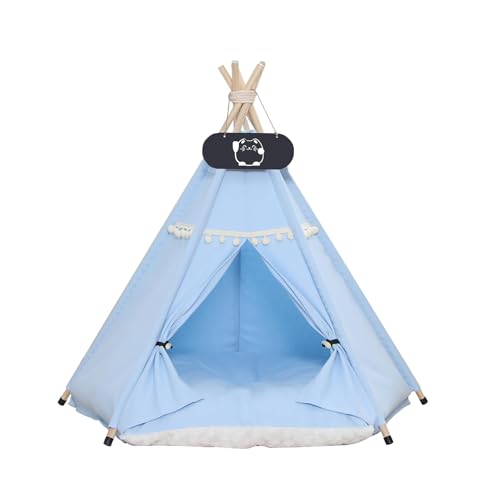 LINCYS Tipi Zelt für Haustiere, Haustierbett für Hunde und Katzen mit waschbarem Kissen, waschbares Haustier-Welpenzelt für den Innen-, Bettzelt mit doppelseitigem Kissen,B,L LINCYS Tipi Zelt für Haustiere, Haustierbett für Hunde und Katzen mit waschbarem Kissen, waschbares Haustier-Welpenzelt für den Innen-, Bettzelt mit doppelseitigem Kissen,B,L von LINCYS
