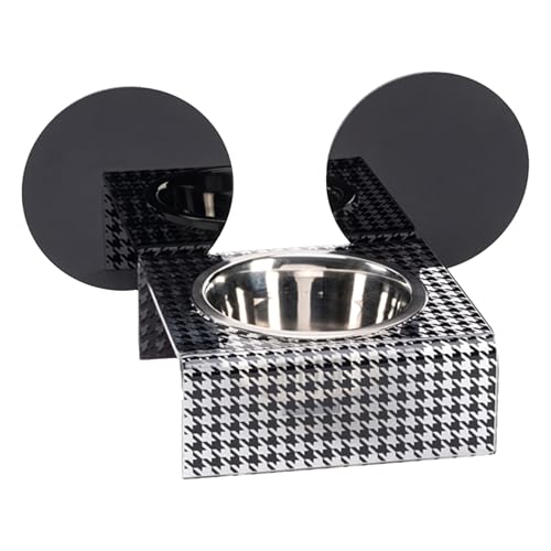 LINEE Recanati MASCOTAS Erhöhter Schüsselhalter MIKY aus dekoriertem PMMA – Ergonomischer Ständer für Schüsseln, künstlerische Texturen, einzigartiges Design, Made in Italy (Pied Poule, groß 34 x 27 x von LINEE