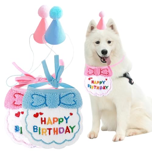 LINGJIA 2 Stück Halstuch Hund, Hundehalstuch, Katze Geburtstag Hut, Hund Geburtstag Hut, Haustier Geburtstag Party Dekoration, Party Hut, Geeignet für Meisten Kleinen und Mittleren Haustiere LINGJIA 2 Stück Halstuch Hund, Hundehalstuch, Katze Geburtstag Hut, Hund Geburtstag Hut, Haustier Geburtstag Party Dekoration, Party Hut, Geeignet für Meisten Kleinen und Mittleren Haustiere von LINGJIA