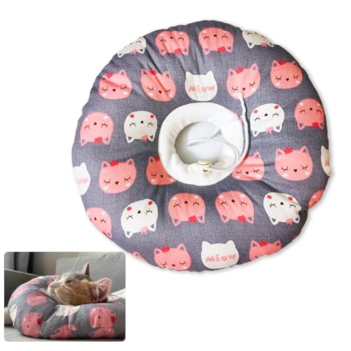 LINGJIA Halskrausen für Katzen, Katzenhalsband, 16-30cm Hundehalsband, Haustier Schutz Halsband, Verstellbares Halsband, Weiches Halsband, Hilfe Haustier Erholen Nach der Operation Halsband von LINGJIA