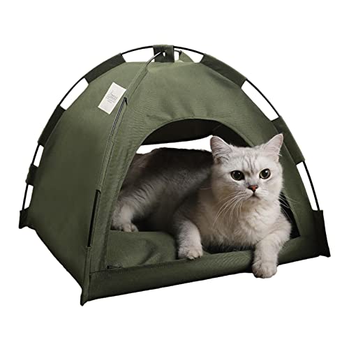 LINGJIONG Haustier Zelt Bett,Zusammenklappbares Winterbett für Hunde | Haustierbett Selbstwärmende Katzenzelthöhle mit halbgeschlossener Höhle für Kätzchen und kleine Hundekaninchen von LINGJIONG