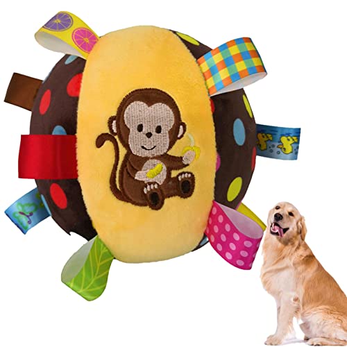 Hund Apportierspielzeug,Hundespielzeug Fußball mit Glocke - Lustiges Welpen-Ball-Spielzeug mit Klingel-Fetch-Ball, quietschende Hundebälle, Geburtstags-Hundespielzeug für kleine, mittelgroße Lingjiong von LINGJIONG