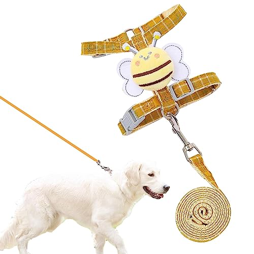 Hundegeschirr-Leine-Set | Hundegeschirr ohne Würgen, kleine bis mittlere Größe - Leicht zu kontrollierendes Cartoon-Geschirr mit niedlichem Design, atmungsaktive, verstellbare, robuste Leine Lingjiong Hundegeschirr-Leine-Set | Hundegeschirr ohne Würgen, kleine bis mittlere Größe - Leicht zu kontrollierendes Cartoon-Geschirr mit niedlichem Design, atmungsaktive, verstellbare, robuste Leine Lingjiong von LINGJIONG