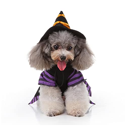 LINGJIONG Halloween-Haustier-Kostüm, Zauberer-Hund, Halloween-Kostü , Urlaubs-Thema, Hunde-Outfit, Halloween, Weihnachten, Party, Haustier-Kleidung, Hunde-Kostü , Katzenbekleidung von LINGJIONG