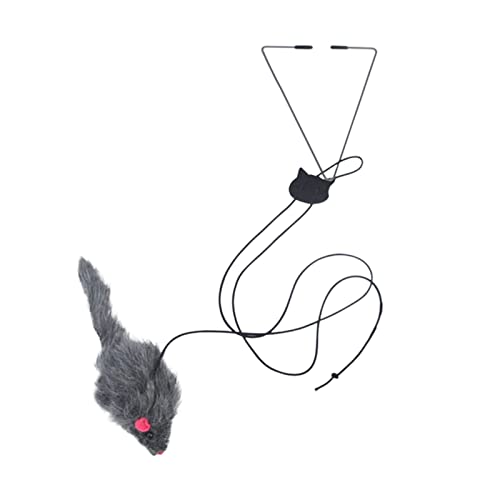 LINGJIONG Katze-Maus-Spielzeug - Katzenspielzeug Maus - Hüpfende Maus Interaktives Spielzeug | Hüpfender Maus-Türbehang mit Gummiband, Übungen zum Jagen von Behängen, Katzenspielzeug für Innenkatzen von LINGJIONG