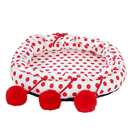 LINGJIONG Katzenbett, kuscheliges Hundebett für kleine große Hunde, rundes Bett, waschbar, für Welpen und Kätzchen mit rutschfestem Boden LINGJIONG Katzenbett, kuscheliges Hundebett für kleine große Hunde, rundes Bett, waschbar, für Welpen und Kätzchen mit rutschfestem Boden von LINGJIONG