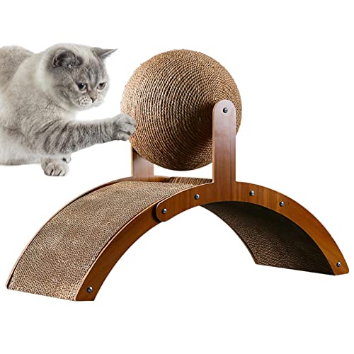 LINGJIONG Katzenkratzer,Arch Vertical Kratzbaum für große Katzen - Cat Scratch Pad Wandmontage, Katzenkratzkarton mit Ballspielzeug für Katzen im Innenbereich LINGJIONG Katzenkratzer,Arch Vertical Kratzbaum für große Katzen - Cat Scratch Pad Wandmontage, Katzenkratzkarton mit Ballspielzeug für Katzen im Innenbereich von LINGJIONG