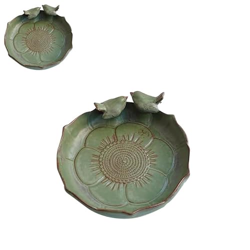 Ceramic Bird Bath Bird Feeding Bowl, Freestanding Multifunctional Garden Birdbath Birds Watering Container for Outdoors Deck Balcony Lawn Decor Ceramic Bird Bath Bird Feeding Bowl, Freestanding Multifunctional Garden Birdbath Birds Watering Container for Outdoors Deck Balcony Lawn Decor von LINGNEIO