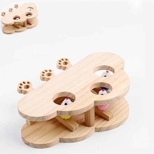 LINGNEIO Pop-Up Cat Toy, 3-in-1 Whack-A-Mole Cat Scratcher and Toy, Interactive Cat Toys, Suitable for Cats to Play von LINGNEIO