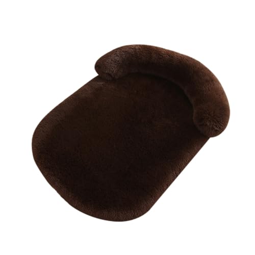 Flauschig Weiches Hundebett, Orthopädisches Hundekissen, Hohe U-förmige Ränder, Hundematte mit Rutschfeste Unter, Hundesofa für Große, Mittelgroße und Kleine Hunde (Dunkelbraun,XXL-150x100cm) von LINGXIYA