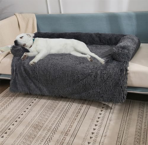 LINGXIYA Anti-Angst-Hundebett, Beruhigende Hundebettmatte, Hundedecke mit Wasserfeste Rutschfester Unterseite, Plüschbett für Katzen und Kleine & Mittelgroße & Große Hunde, 130CM von LINGXIYA