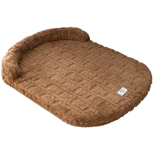 LINGXIYA Anti-Angst Plüsch Hundekorb, Orthopädisches Hundebett, rutschfest Hundebetten, Waschbar Hundekissen mit Abnehmbarer Bezug für Hunde und Katzen Jeden Alters (Braun,80 * 60cm) von LINGXIYA