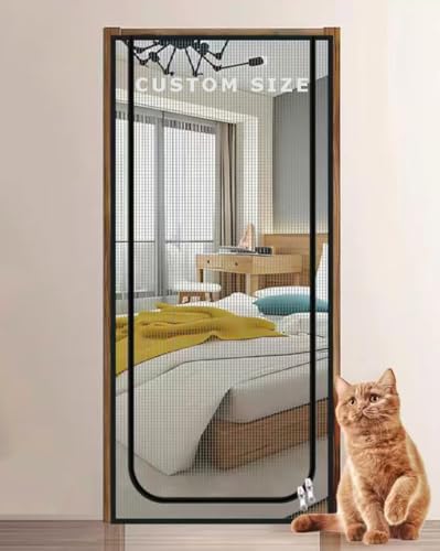 LINGXIYA Benutzerdefinierte Größe Haustiere Proof Fliegengitter Katzenschutznetz Anti-Moskito Insektentür Mesh Selbstklebendes Türnetz mit Reißverschluss für Innenhof, Korridor, Balkon LINGXIYA Benutzerdefinierte Größe Haustiere Proof Fliegengitter Katzenschutznetz Anti-Moskito Insektentür Mesh Selbstklebendes Türnetz mit Reißverschluss für Innenhof, Korridor, Balkon von LINGXIYA