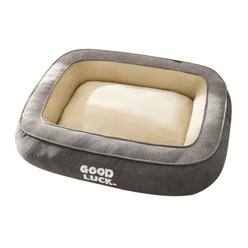 LINGXIYA Bequem Atmungsaktiv Hundekörbchen, Orthopädisches Hundebett, Hundesofa mit rutschfeste Unterseite, Haustierbett für Kleine und Mittelgroße Hunde und Katzen (Grau,60 * 48cm) von LINGXIYA