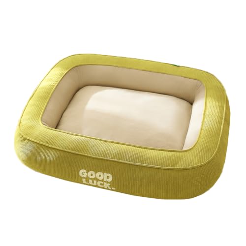 LINGXIYA Bequem Atmungsaktiv Hundekörbchen, Orthopädisches Hundebett, Hundesofa mit rutschfeste Unterseite, Haustierbett für Kleine und Mittelgroße Hunde und Katzen (Grün,90 * 72cm) von LINGXIYA