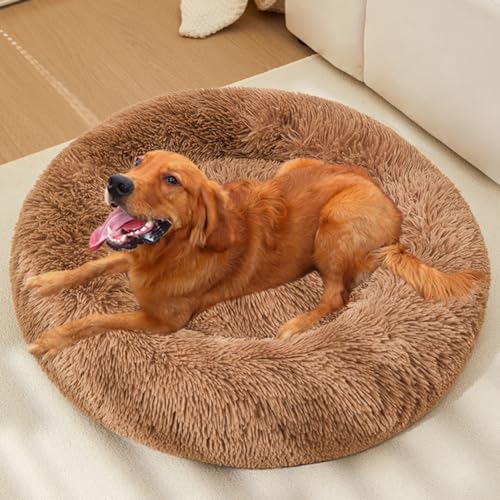 LINGXIYA Beruhigende Flauschig Hundebett, Hundematte mit Rutschfester Unterseite, Waschbar Katzenbett, Hundekissen, Rund Hundebetten für Kleine, Mittelgroße Große Hunde Katzen, 100cm LINGXIYA Beruhigende Flauschig Hundebett, Hundematte mit Rutschfester Unterseite, Waschbar Katzenbett, Hundekissen, Rund Hundebetten für Kleine, Mittelgroße Große Hunde Katzen, 100cm von LINGXIYA
