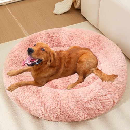 LINGXIYA Beruhigende Flauschig Hundebett, Hundematte mit Rutschfester Unterseite, Waschbar Katzenbett, Hundekissen, Rund Hundebetten für Kleine, Mittelgroße Große Hunde Katzen, 100cm LINGXIYA Beruhigende Flauschig Hundebett, Hundematte mit Rutschfester Unterseite, Waschbar Katzenbett, Hundekissen, Rund Hundebetten für Kleine, Mittelgroße Große Hunde Katzen, 100cm von LINGXIYA