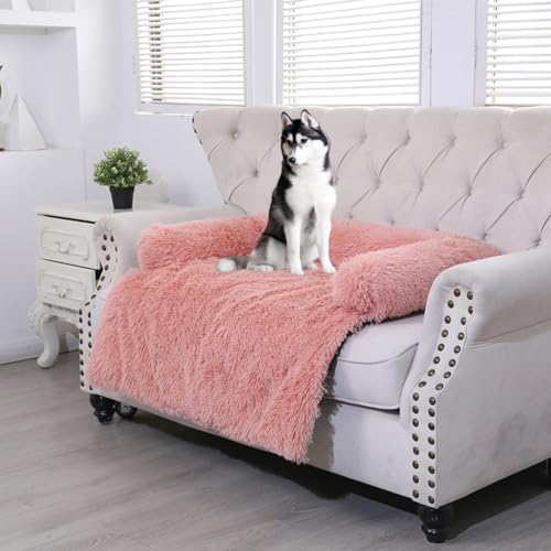 LINGXIYA Beruhigende Hundebettmatte, Couchkissen, Hohe U-förmige Ränder, Hundekissen mit Rutschfester Unterseite, Haustierbett Geeignet für Camping, Fensterbank, Sofa, Boden, 120 * 90 * 20cm von LINGXIYA