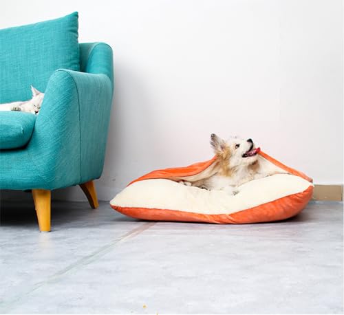 LINGXIYA Beruhigendes Hundebett, Überdachtes Hundebett, Warm und Komfortabel Hundebetten, Abnehmbar Waschbar Hundebett mit Reißverschluss Design, für Katzen und Kleine Mittelgroße Hunde von LINGXIYA
