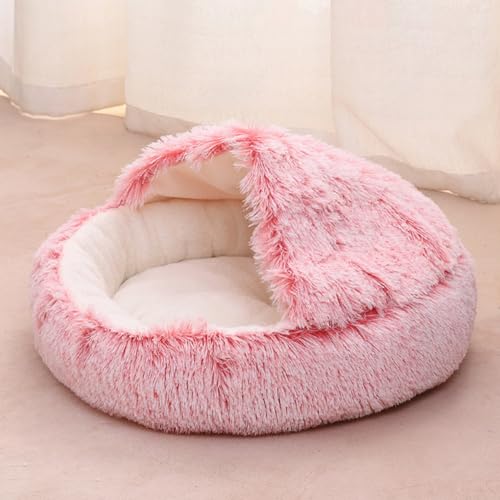 LINGXIYA Donut-Kuschelnest, Flauschiges Plüsch-Katzenbett, Überdachtes Hundebett Katzenhöhlenbett Donut, rutschfest, Anti-Angst-Katzenbett für Mittelgroße und Kleine Hunde, Waschbar, 40CM LINGXIYA Donut-Kuschelnest, Flauschiges Plüsch-Katzenbett, Überdachtes Hundebett Katzenhöhlenbett Donut, rutschfest, Anti-Angst-Katzenbett für Mittelgroße und Kleine Hunde, Waschbar, 40CM von LINGXIYA