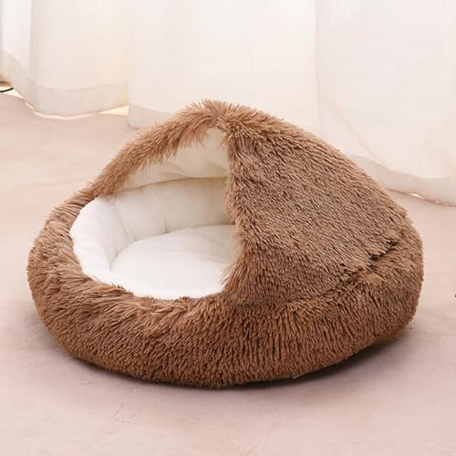 LINGXIYA Donut-Kuschelnest, Flauschiges Plüsch-Katzenbett, Überdachtes Hundebett Katzenhöhlenbett Donut, rutschfest, Anti-Angst-Katzenbett für Mittelgroße und Kleine Hunde, Waschbar, 40CM LINGXIYA Donut-Kuschelnest, Flauschiges Plüsch-Katzenbett, Überdachtes Hundebett Katzenhöhlenbett Donut, rutschfest, Anti-Angst-Katzenbett für Mittelgroße und Kleine Hunde, Waschbar, 40CM von LINGXIYA