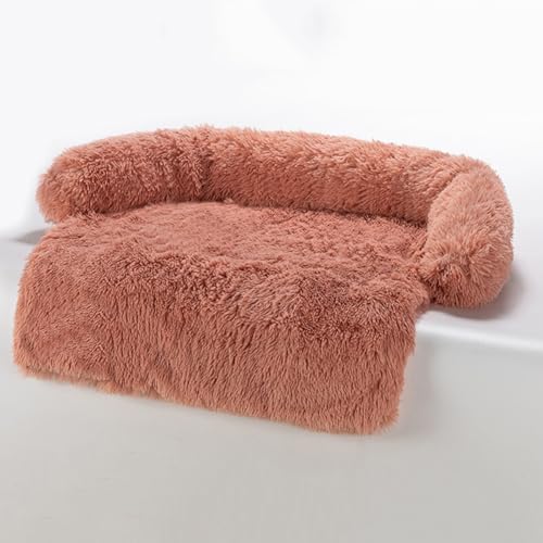 LINGXIYA Flauschig Plüsch Hundematte, Anti-Angst Hundematratze, rutschfest Waschbar Hundekissen mit Abnehmbarer Bezug, Möbel-Schutz-Hundesofa für Hunde und Katzen (Rosa,115 * 95 * 20cm) von LINGXIYA