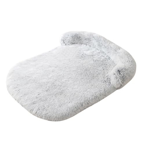 LINGXIYA Flauschig Weiches Hundebett, Orthopädisches Hundekissen, Hohe U-förmige Ränder, Hundematte mit rutschfeste Unter, Hundesofa für Große, Mittelgroße und Kleine Hunde (Grau-b,XL-120x75cm) von LINGXIYA