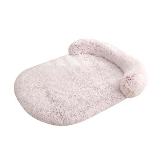 LINGXIYA Flauschig Weiches Hundebett, Orthopädisches Hundekissen, Hohe U-förmige Ränder, Hundematte mit rutschfeste Unter, Hundesofa für Große, Mittelgroße und Kleine Hunde (Rosa-a,L-100x75cm) von LINGXIYA
