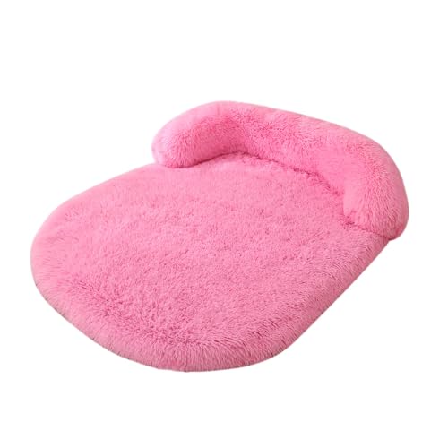 LINGXIYA Flauschig Weiches Hundebett, Orthopädisches Hundekissen, Hohe U-förmige Ränder, Hundematte mit rutschfeste Unter, Hundesofa für Große, Mittelgroße und Kleine Hunde (Rosa-b,XL-120x75cm) von LINGXIYA