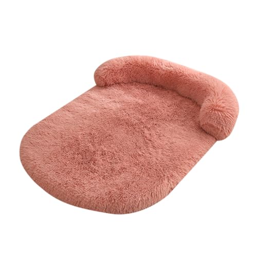 LINGXIYA Flauschig Weiches Hundebett, Orthopädisches Hundekissen, Hohe U-förmige Ränder, Hundematte mit rutschfeste Unter, Hundesofa für Große, Mittelgroße und Kleine Hunde (Rosa-c,XL-120x75cm) von LINGXIYA