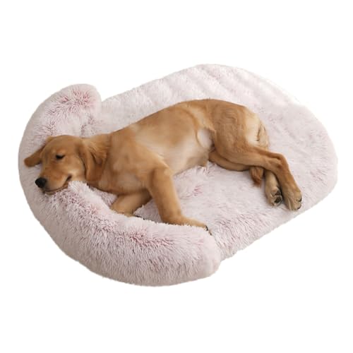 LINGXIYA Flauschig Weiches Hundekissen, Orthopädisches Hundebett, Hundesofa mit Abnehmbarem Bezug, rutschfest Hundebetten, Anti-Angst Hundekorb für Hunde und Katzen Jeden Alters (Rosa-a,L-100x75cm) von LINGXIYA